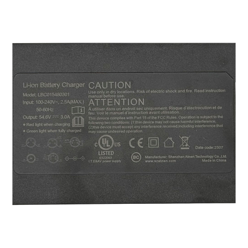 E-Bike Battery Charger For 500W Models