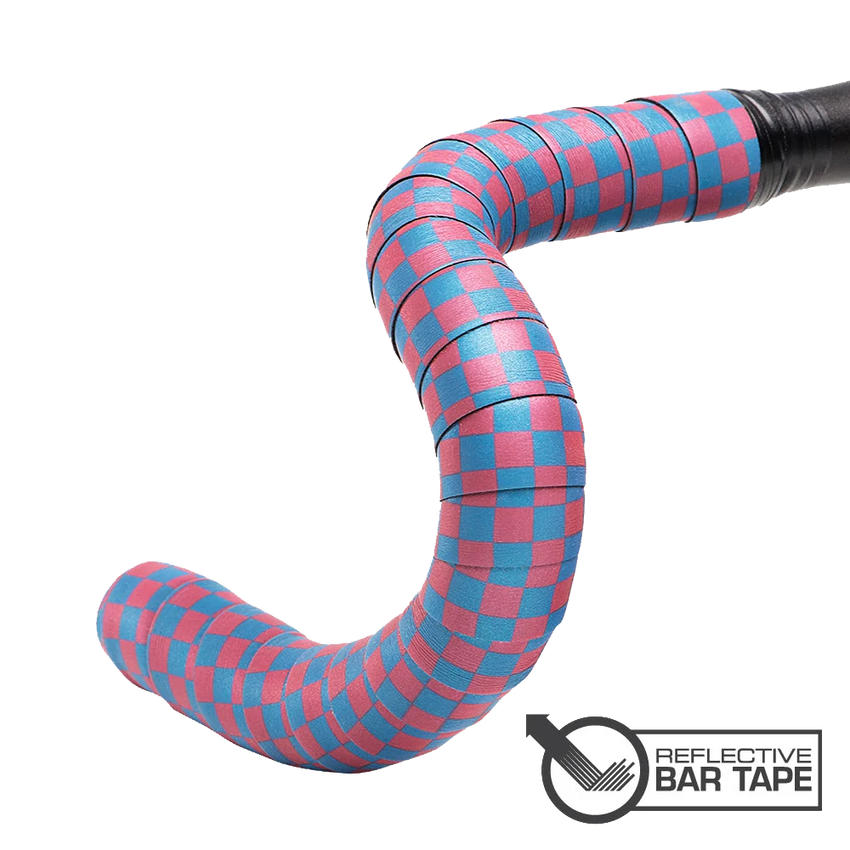 (BT-REFBLPK) Reflective Bar Tape - Blue/Pink Checkered