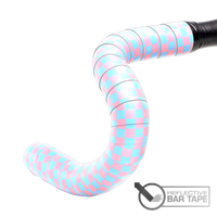 (BT-REFBLPK) Reflective Bar Tape - Blue/Pink Checkered