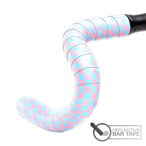 (BT-REFBLPK) Reflective Bar Tape - Blue/Pink Checkered