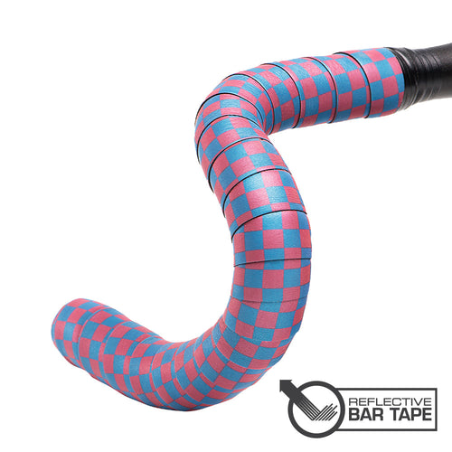 (BT-REFBLPK) Reflective Bar Tape - Blue/Pink Checkered