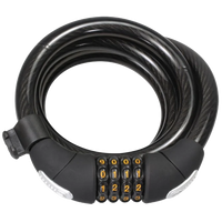 (CL-15) 15mm Coiled Cable Combination Lock: 6ft
