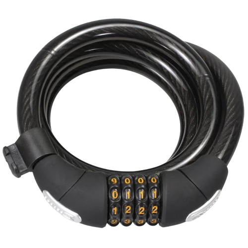 (CL-15) 15mm Coiled Cable Combination Lock: 6ft