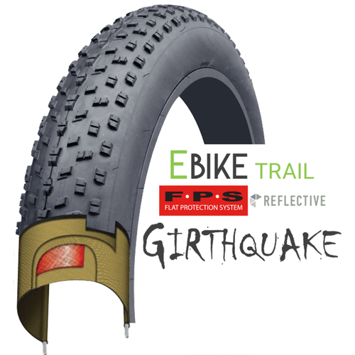 (E-GQ) GIRTHQUAKE W/Reflective Sidewall: 20 x 4.0 / 26 x 4.0
