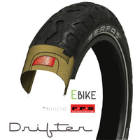 (E-CTR) E-Drifter E-Bike Tire w/ Reflective Sidewall Fat Tire: 20 x 4.25