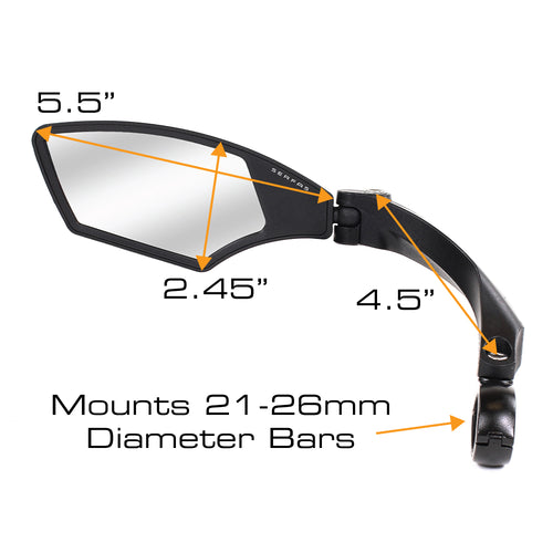 (MR-4) Glass Lens Bar Mirrors - Left / Right Specific