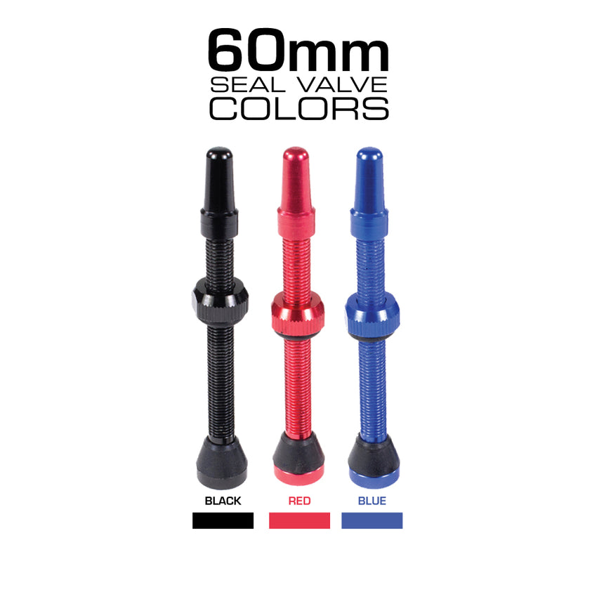 (SEAL-VALVE) 2 Tubeless Presta Valves (32mm, 44mm, 60mm) Colors Available