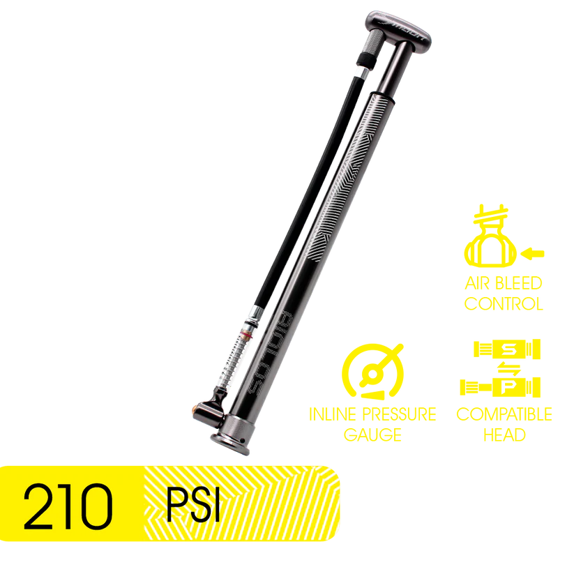 (85465) AIOLOS GAUGE MFP-HP 210PSI HP MINI FLOOR PUMP W/GAUGE